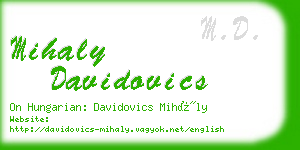 mihaly davidovics business card